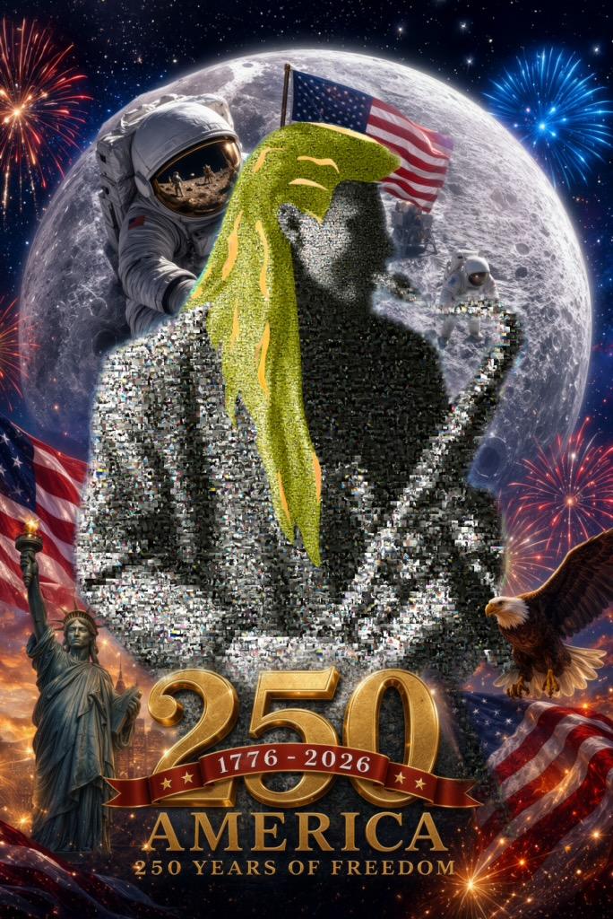 The master artwork — 250 Years of Freedom, a mosaic composed of 250 individual fragments
